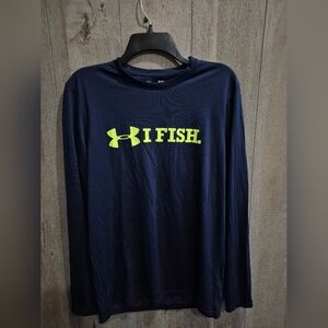 Under Armour IFISH Loose Heatgear Long Sleeve Shirt Men's (Size Small Navy)